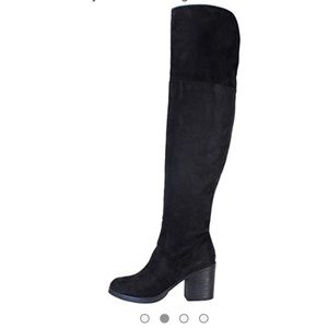 BAMBOO Suede Over the Knee Boots Block Heel
